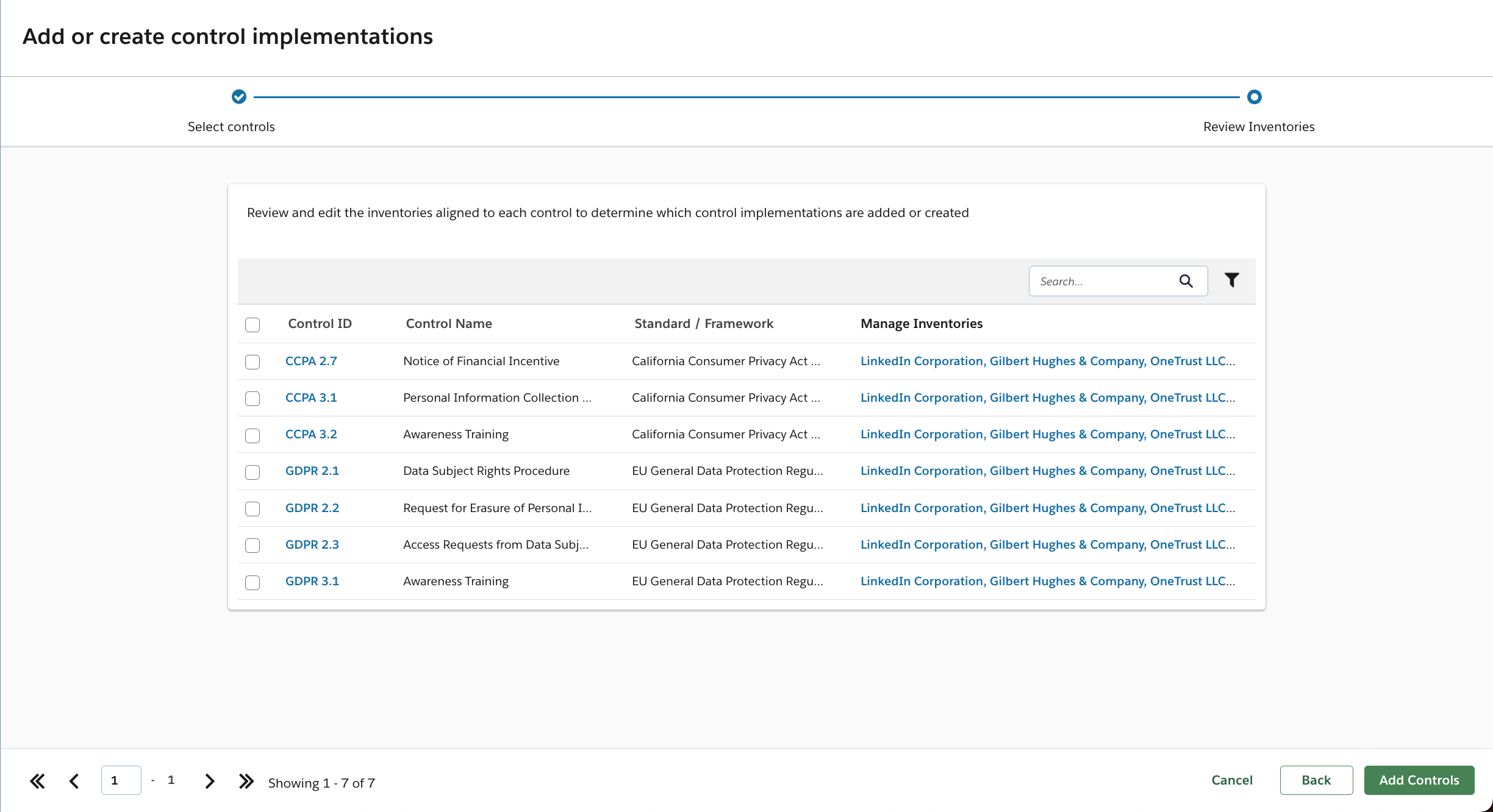 Adding and Managing Initiative Controls | MyOneTrust